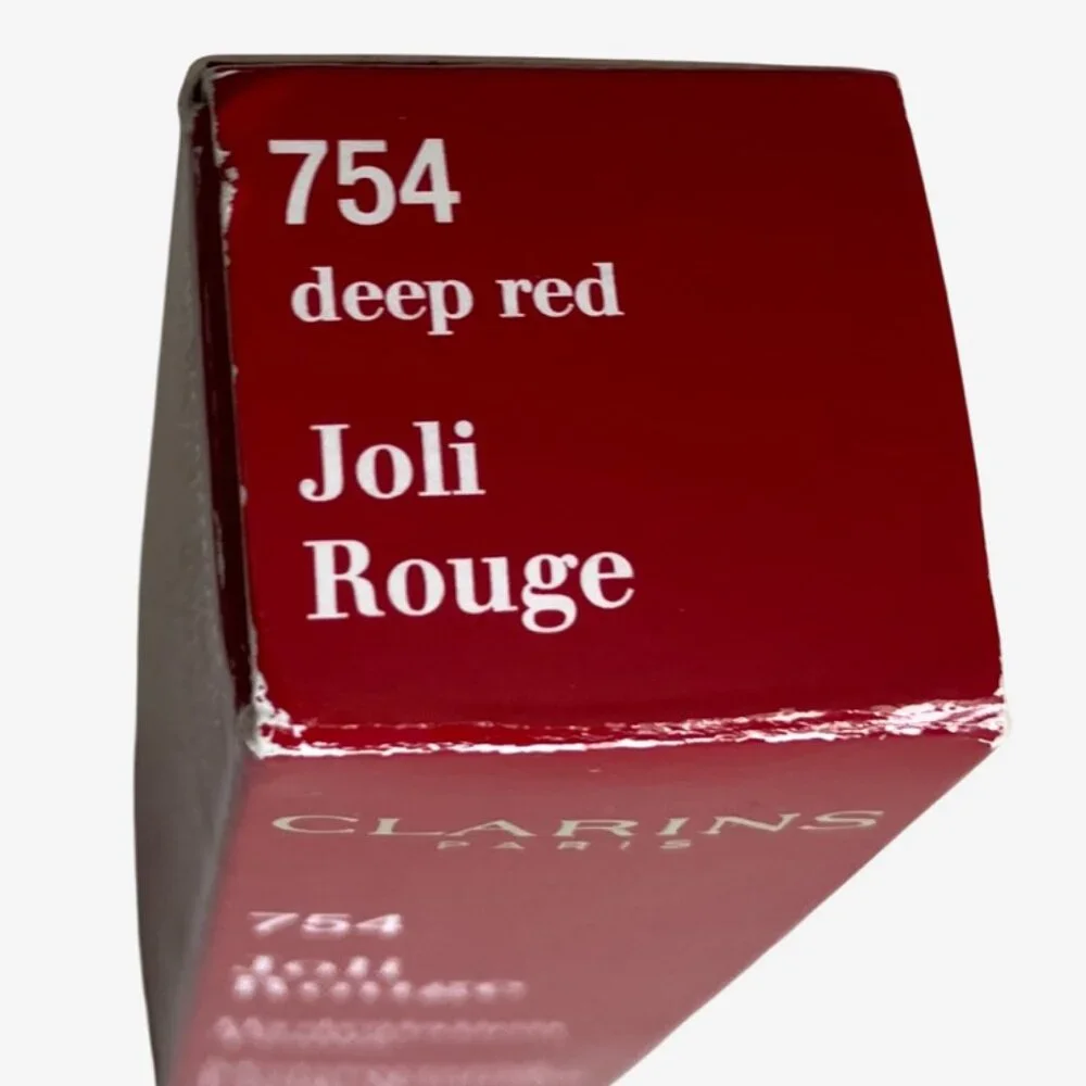 CLARINS Joli Rouge Lipstick 754 DEEP RED - Flawed box